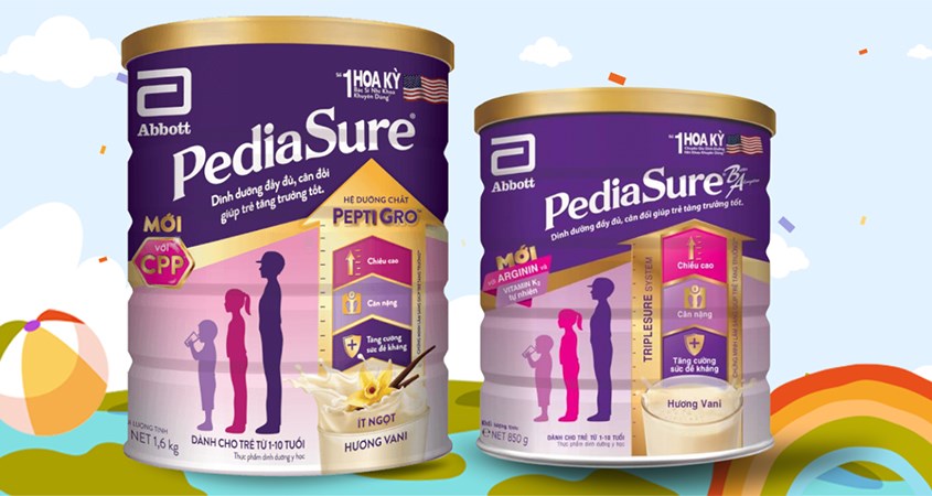 Các sản phẩm sữa bột cho bé PediaSure được yêu thích