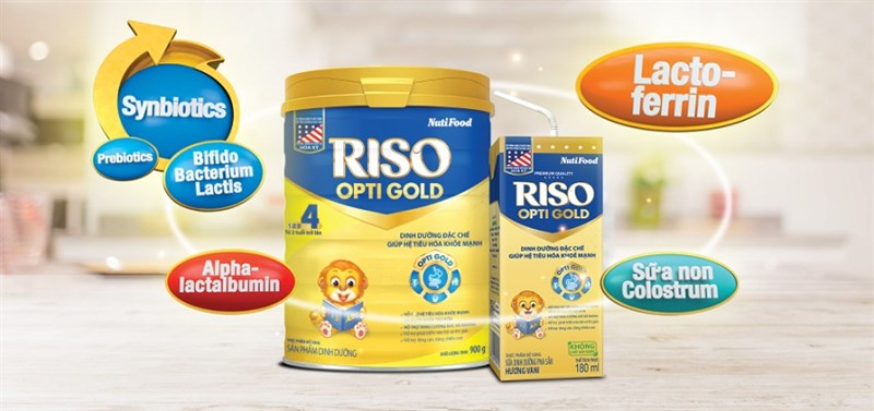 Sản phẩm sữa pha sẵn Riso Opti Gold