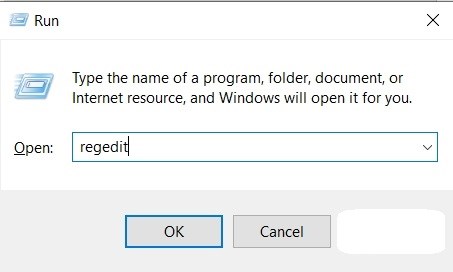 Bạn nhập Regedit và nhấn OK
