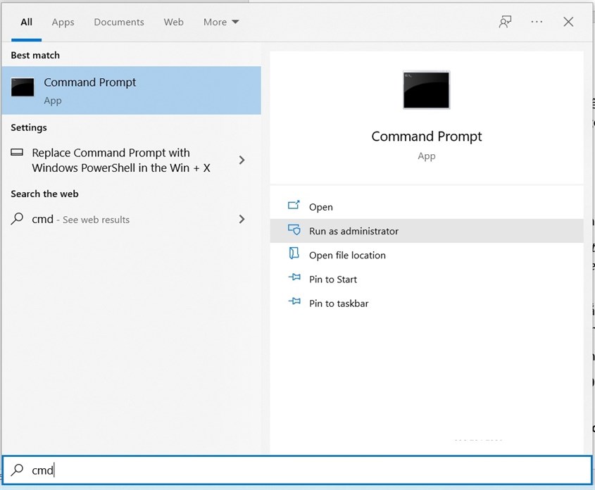 Bạn mở CMD với quyền Administrator.