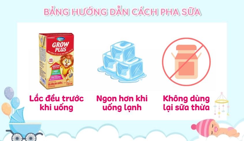 Hướng dẫn sử dụng sữa pha sẵn cho bé Dielac 