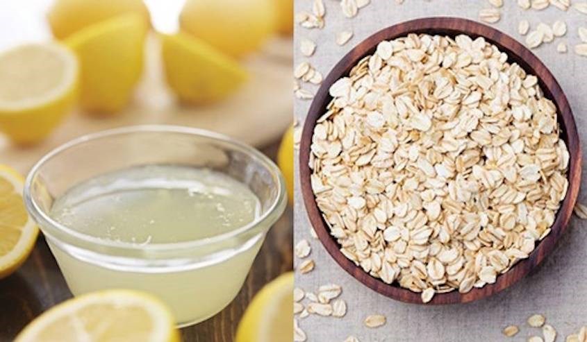 Tẩy da chết bằng bột yến mạch và nước cốt chanh Tẩy da chết bằng bột yến mạch và nước cốt chanh