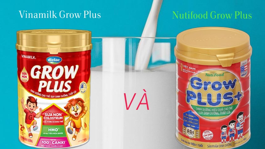 Chọn sữa bột Dielac Grow Plus 2+ 850g hay sữa bột NutiFood GrowPLUS+ 900g