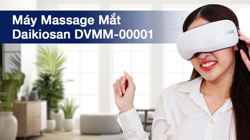 Máy massage mắt Daikiosan DVMM-00001 với thiết kế gọn nhẹ cùng màu trắng sang trọng