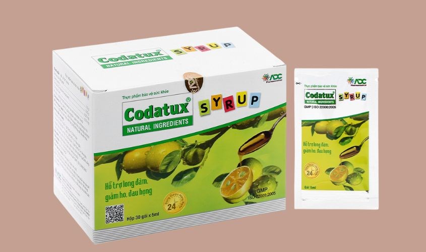 Siro Codatux hỗ trợ giảm ho, đau rát họng hộp 30 gói
