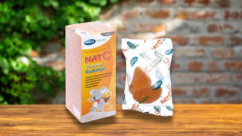 Kẹo dẻo Nat C Yummy Gummyz hỗ trợ tăng đề kháng hộp 25 túi