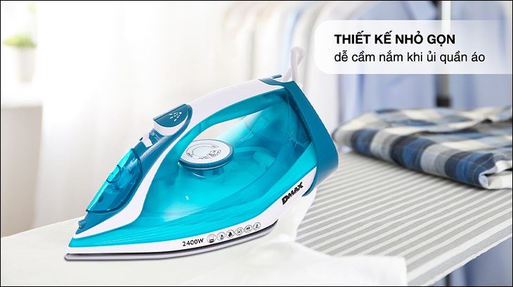 Bàn ủi hơi nước Dmax HJ-8062 2400W nổi bật với thiết kế nhỏ gọn và phần tay cầm chắc chắn, dễ sử dụng