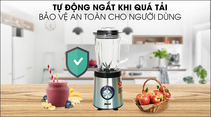 Máy xay sinh tố DMAX 6760 có thiết kế hiện đại và kiểu dáng nhỏ gọn, giúp tạo điểm nhấn cho không gian bếp