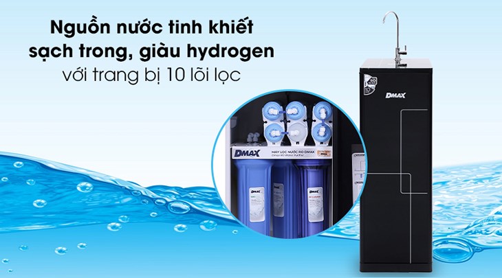 Máy lọc nước RO DMAX LTN002 10 lõi có khả năng lọc nước tốt nhờ được trang bị 10 lõi lọc hiện đại