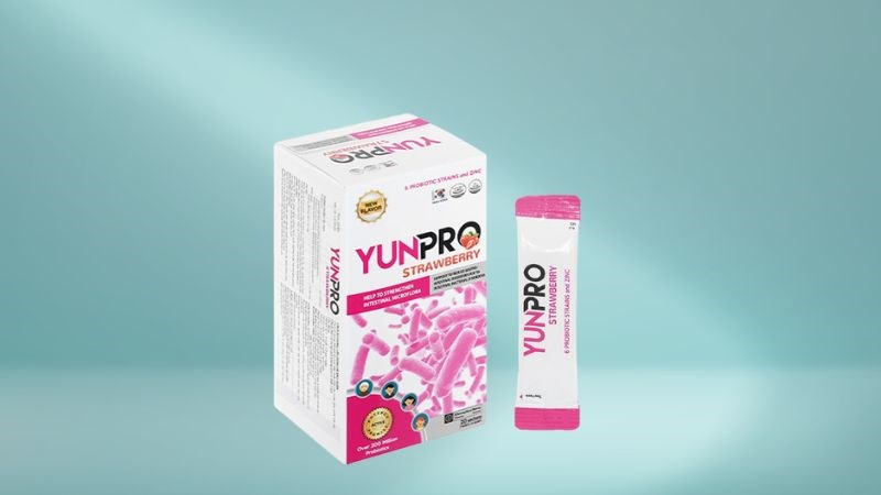 Men vi sinh Yunpro Strawberry bổ sung lợi khuẩn hộp 20 gói x 2g