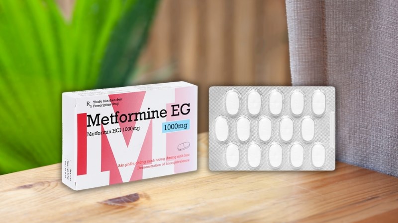 Metformine EG 1000mg trị đái tháo đường (2 vỉ x 15 viên) 