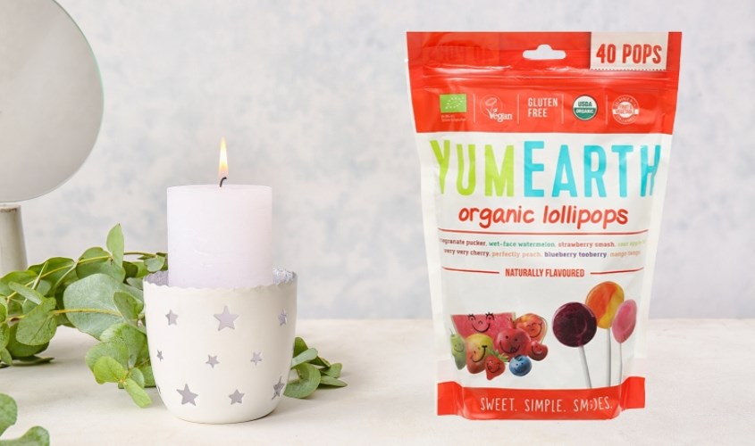 Kẹo mút YumEarth Organic Lollipops 8 hương trái cây gói 241g (từ 3 tuổi)