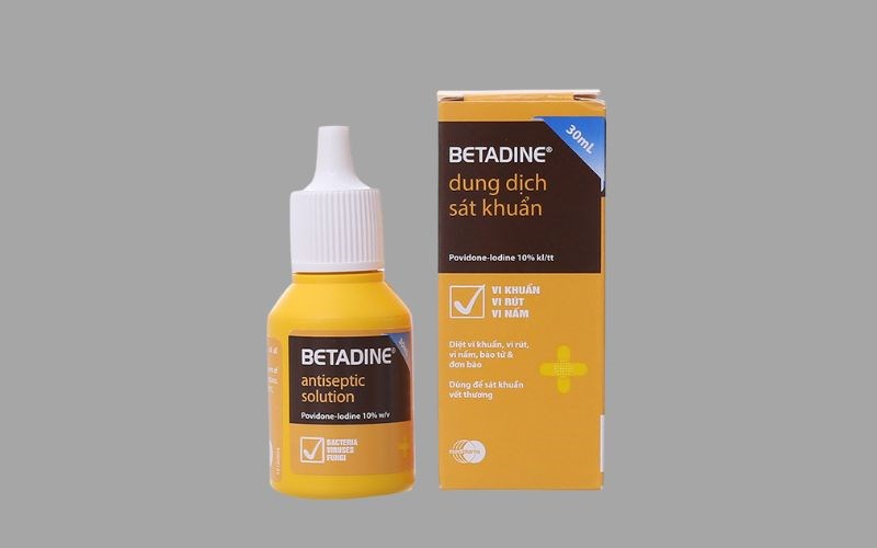 Dung dịch s&aacute;t khuẩn Betadine 10% ngừa nhiễm khuẩn vết thương chai 30ml