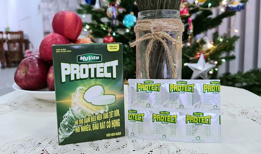 Viên ngậm MyVita Protect hỗ trợ giảm đau họng hộp 30 viên