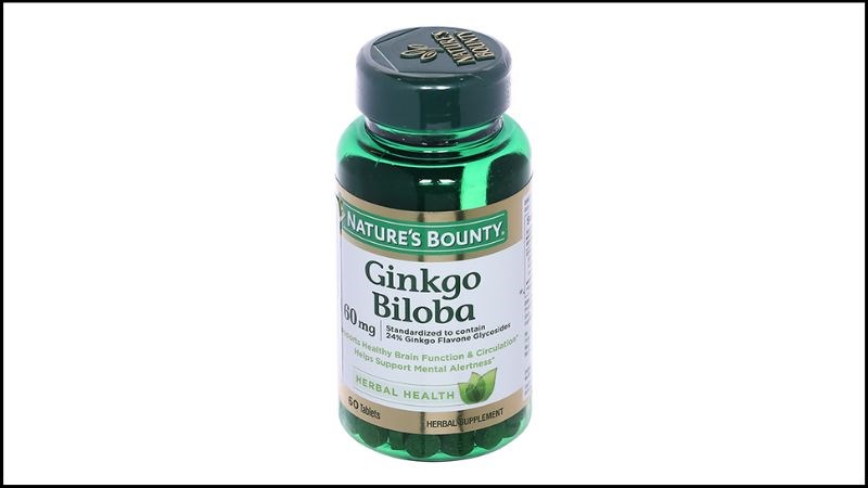 Nature's Bounty Ginkgo Biloba tăng tuần hoàn máu não chai 60 viên