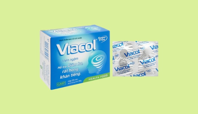 Viên ngậm Viacol không đường hỗ trợ giảm ho, đau rát họng Viên ngậm Viacol không đường hỗ trợ giảm ho, đau rát họng