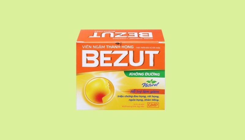 Viên ngậm Bezut không đường hỗ trợ giảm đau họng Viên ngậm Bezut không đường hỗ trợ giảm đau họng