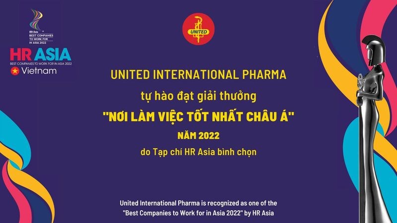 United International Pharma tự hào đạt giải thưởng “Nơi làm việc tốt nhất Châu Á” năm 2022