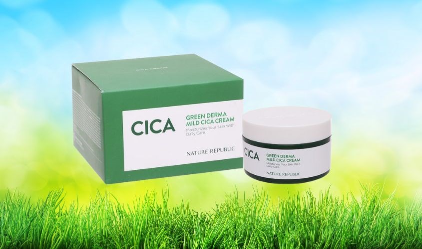 Kem dưỡng ẩm chiết xuất Rau Má và Keo Ong Nature Republic Green Derma Mild CICA 190 ml