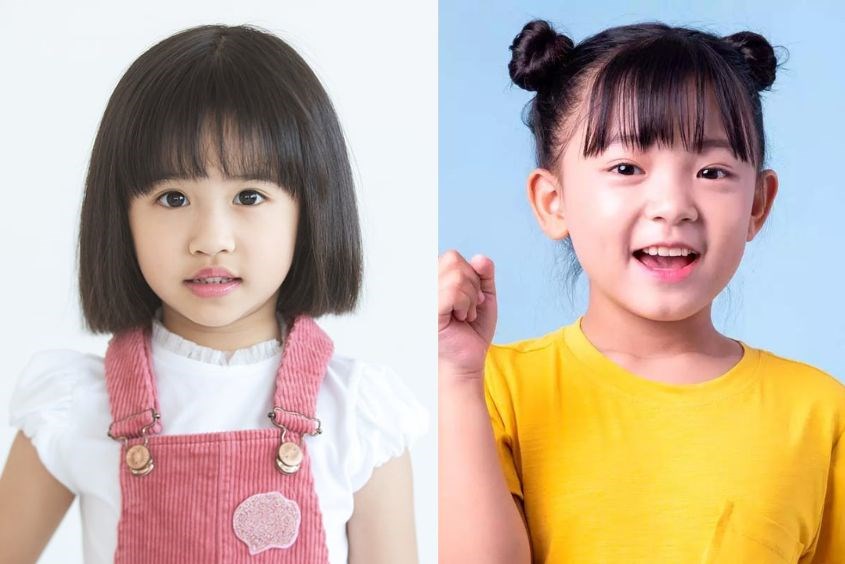 Mẫu tóc ngố cho bé gái điệu đà