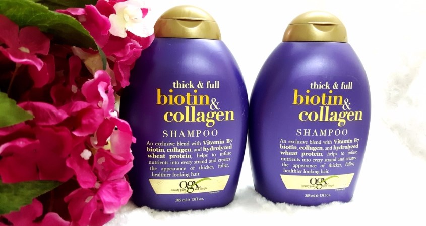 Dầu gội OGX Thick Full Biotin Collagen nuôi dưỡng tóc dày, khỏe 385 ml