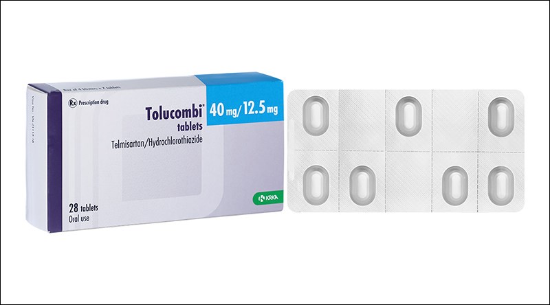 <div class='captionnews'>Tolucombi 40mg/12.5mg trị tăng huyết áp (4 vỉ x 7 viên)</div>