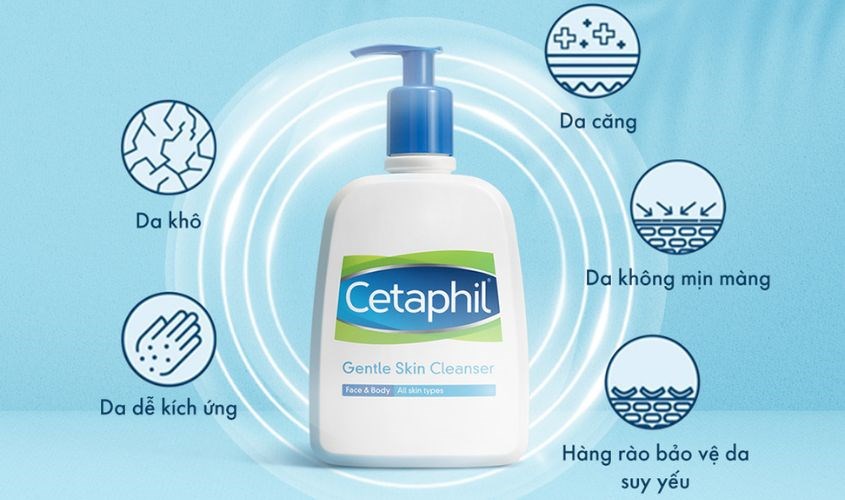 Sữa rửa mặt dịu nhẹ cho da nhạy cảm Cetaphil Gentle Skin Cleanser 250 ml