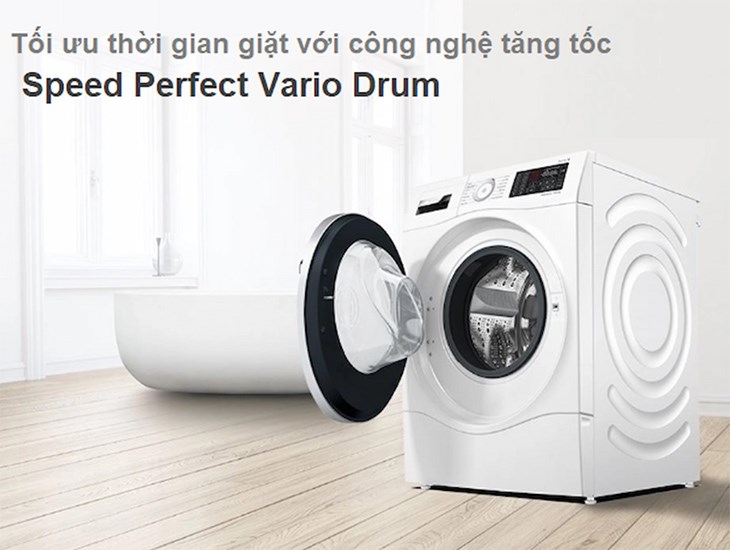 Chức năng Speed Perfect giúp quần áo giặt nhanh hơn 65% sơ với chế độ thường