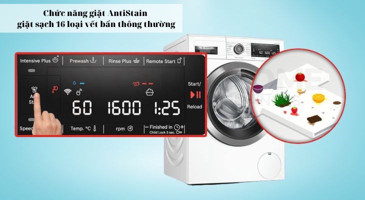 Chương trình giặt Allergy Plus giặt sạch mọi vết bẩn thông thường