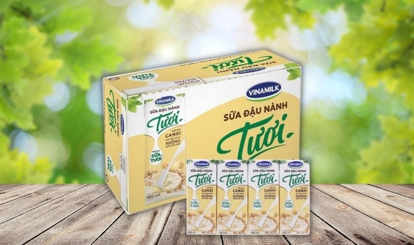 Thùng 48 hộp sữa đậu nành tươi Vinamilk 180 ml