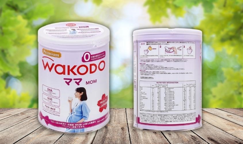 Sữa bầu Wakodo Mom 830g có bảng thành phần đầy đủ