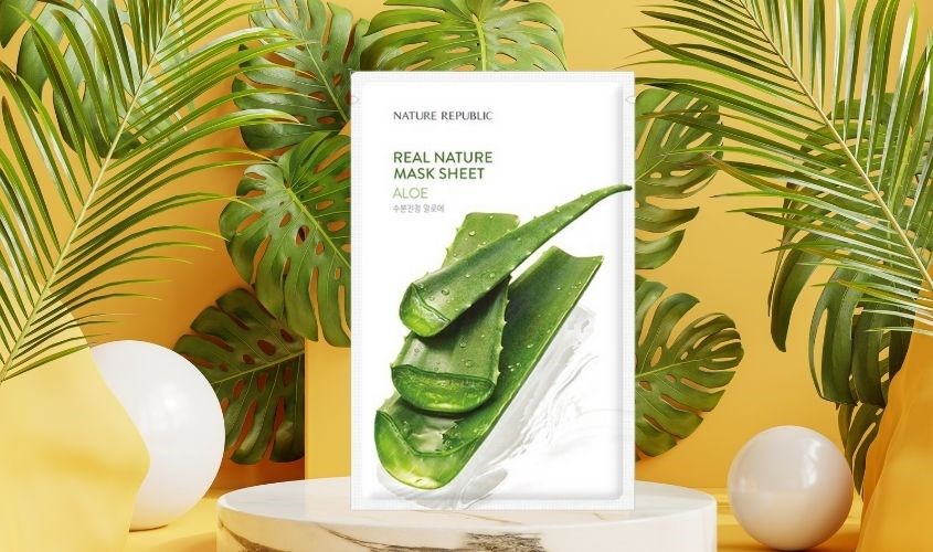 Mặt nạ giấy Lô Hội làm dịu da Nature Republic Real Nature Aloe