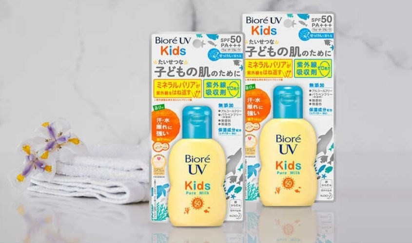 Kem chống nắng Biore Nobinobi Kids Milk đặc biệt an toàn và chất lượng