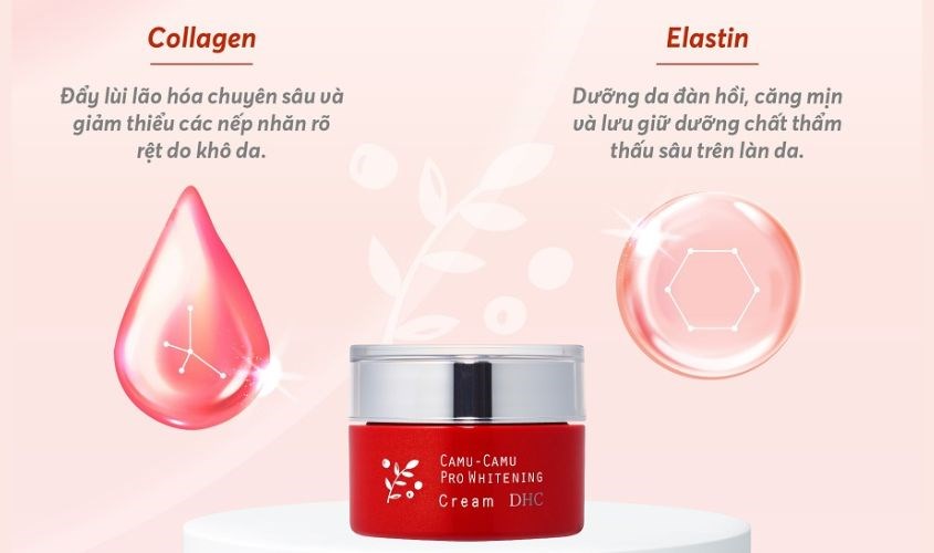 Kem dưỡng trắng da DHC Camu Camu Pro Whitening Cream cấp ẩm sâu cho da