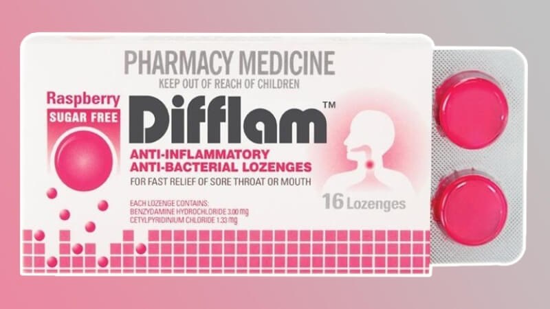 Viên ngậm Difflam giúp hỗ trợ giảm đau và ngứa rát họng
