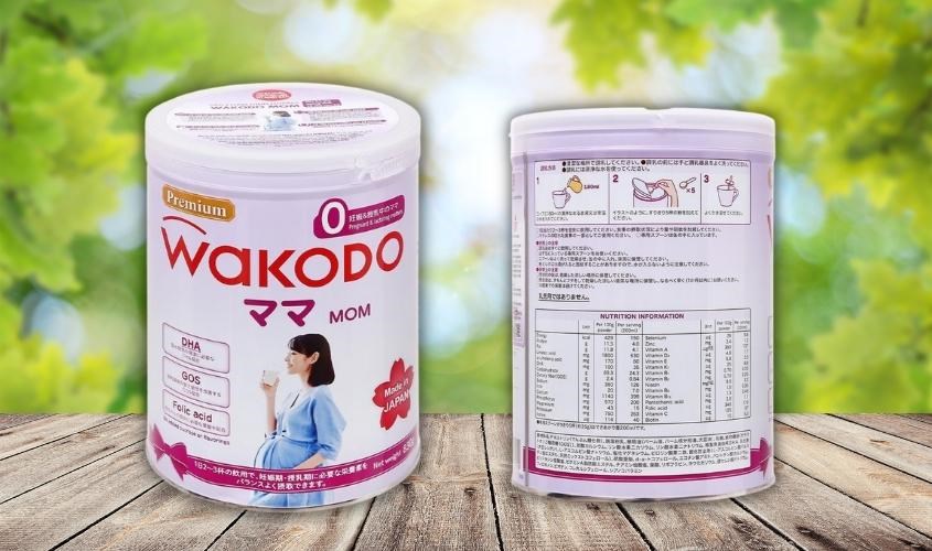 Sữa bầu Wakodo Mom 830g với bảng thành phần dinh dưỡng