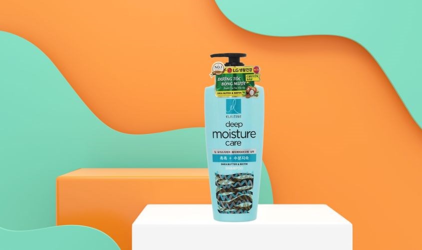 Dầu gội Elastine Deep Moisture dưỡng tóc bóng mượt 550 ml