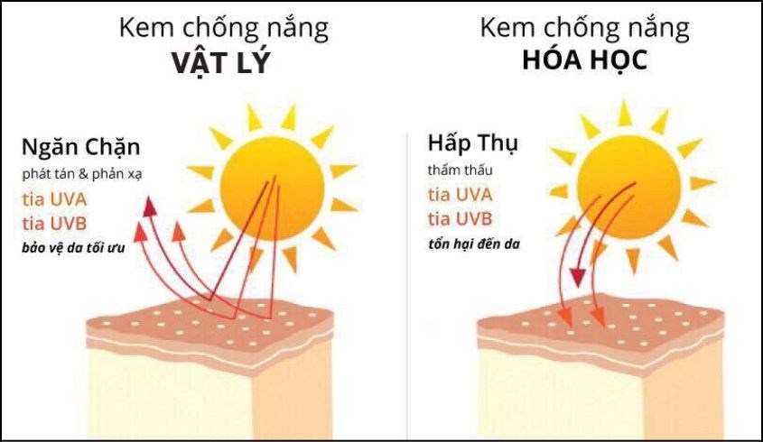 Kem chống nắng vật lý và hóa học