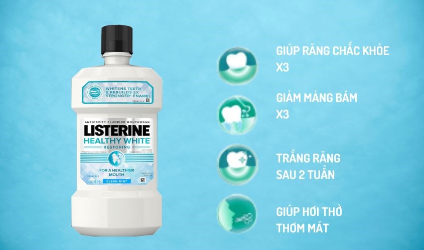  Nước súc miệng Listerine Healthy White