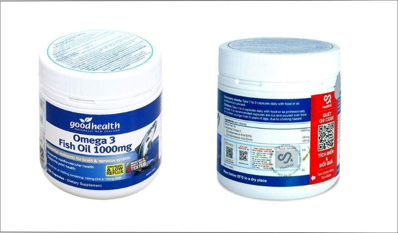 Goodhealth Omega 3 Fish Oil 1000mg bổ mắt, tốt cho tim mạch lọ 150 viên
