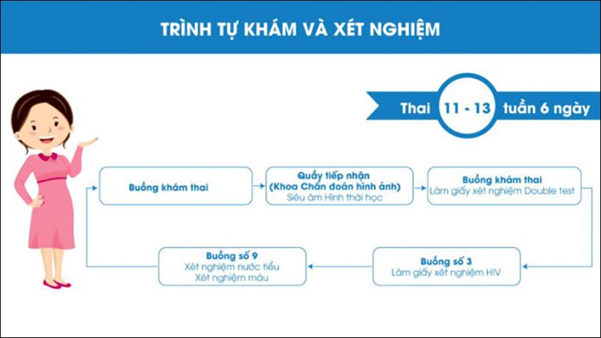 Trình tự khám thao và làm xét nghiệm 