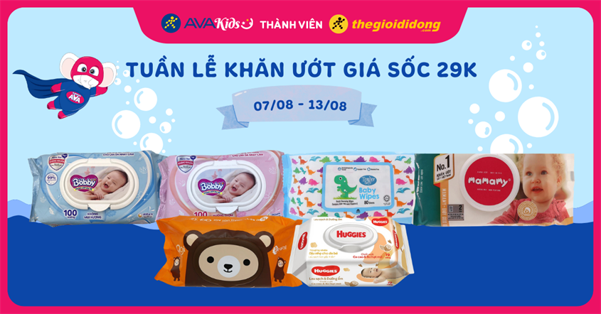 Tuần lễ Khăn ướt giá sốc 29k