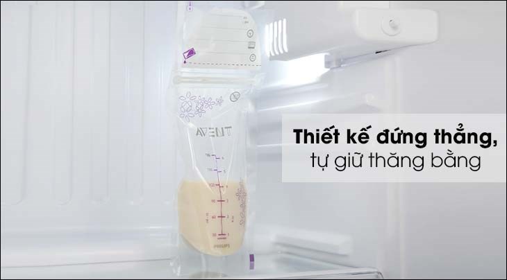  Túi trữ sữa Philips Avent 180ml SCF603/25 (25 cái) có thiết kế dạng đứng dễ dàng cất trữ trong tủ lạnh