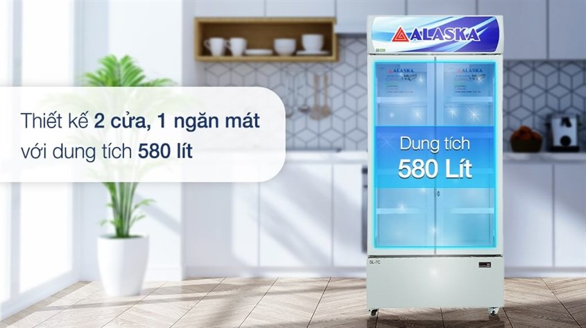 Tủ mát Alaska 580 lít SL 7C  2 cửa ngang giúp dự trữ và phân loại thực phẩm nhiều hơn