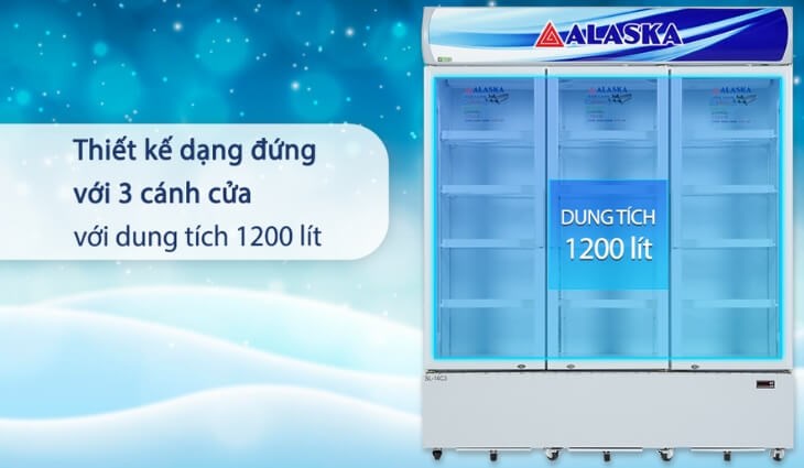 Tủ mát Alaska 1200 lít SL 14C3 đáp ứng mọi nhu cầu dự trữ số lượng thực phẩm lớn cho các nhà hàng, quán ăn 