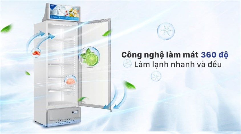 Tủ mát Aqua 320 lít AQS-AF440S sử dụng công nghệ làm lạnh nhanh và đều giúp bảo quản thực phẩm được tốt hơn