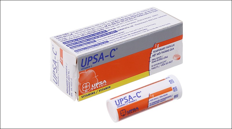 Viên sủi UPSA-C 1g trị thiếu Vitamin C, tăng đề kháng tuýp 10 viên 