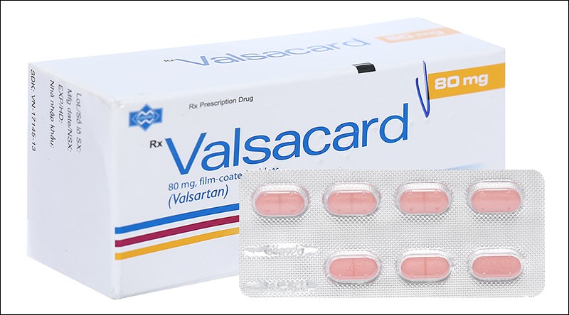 <div class='captionnews'>Valsacard 80mg trị tăng huyết áp, suy tim (4 vỉ x 7 viên)</div> <div class='captionnews'>Valsacard 80mg trị tăng huyết áp, suy tim (4 vỉ x 7 viên)</div>