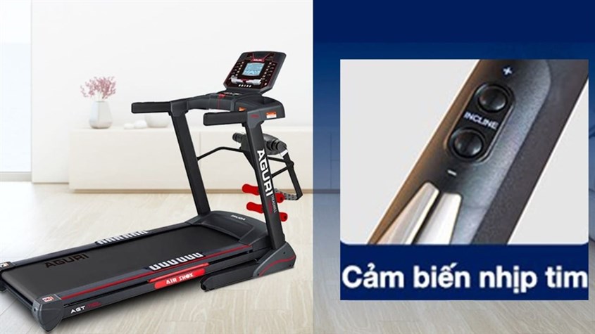 Máy chạy bộ Aguri AGT-110L sở hữu tiện ích cảm biến nhịp tim