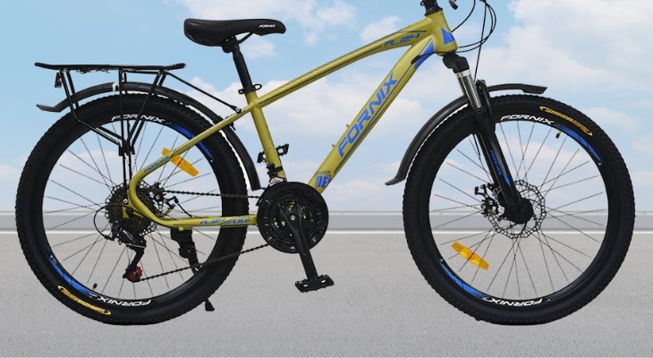 Cặp bánh xe vững chãi của xe đạp địa hình MTB Fornix R24 24 inch giúp người dùng tự tin di chuyển trên địa hình có nhiều ổ gà, ổ voi